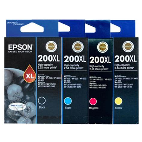 Genuine Original Epson 200xl Value Pack Ink Cartridge Black Cyan Magenta Yellow Ebay