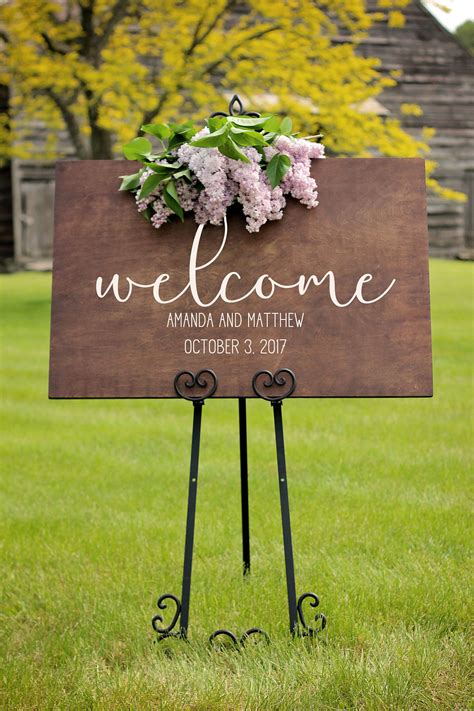 Personalized Wood Wedding Signs Wedding Welcome Sign Wood Wedding