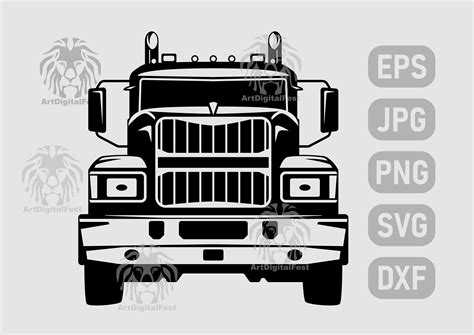 Semi Truck Driver Trucker Big Rigg Front View Svg Etsy