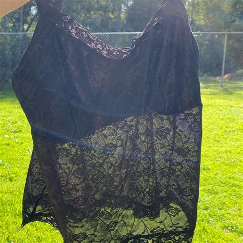 Cute Lingerie Type Top Black With Roses Depop
