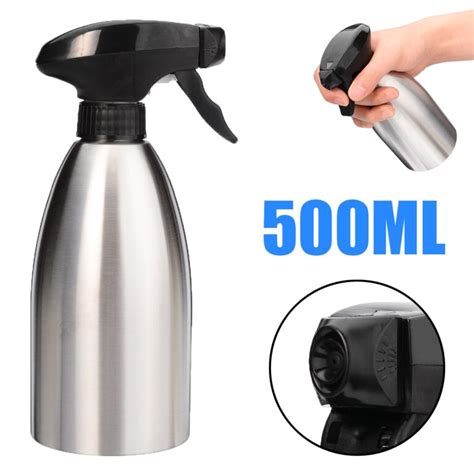 500ml Kitchen Outdoor Oil Spray Bottle Stainless Steel Olive Pump ...