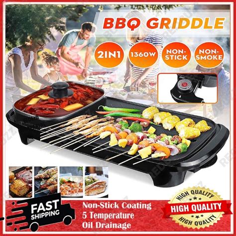 Electric Barbecue Pan Grill Teppanyaki Cook Fry Bbq Oven Hot Pot Kitchen Viral Bbq Grill