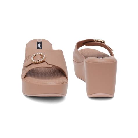 Buy Sherrif Shoes Women Nude Color Wedges Online