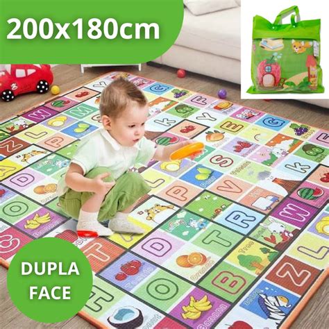 Tapete De Atividades Tatame Infantil Bebê Gigante 2 00x1 80 Dobrável