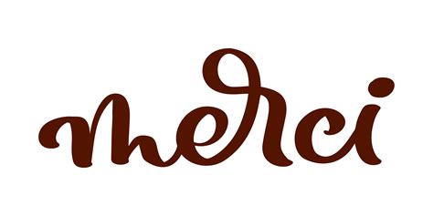 Vector Hand Drawn Lettering Merci Elegant Modern Handwritten