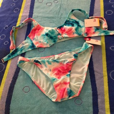 So Swim Nwt Pink And Blue Tie Dye Bikini Poshmark