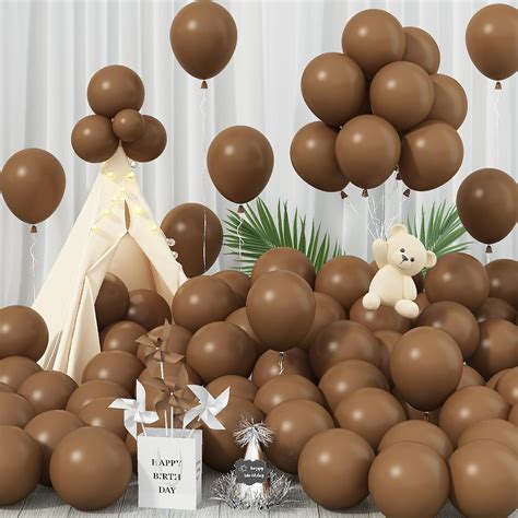 Jobkoo Brown Balloons 12 Inch 100 Pack Light Brown Balloon