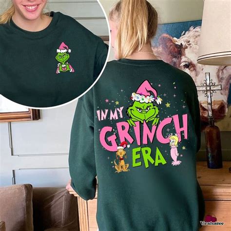 Merry Grinchmas In My Grich Era Double Sided Sweatshirt Sweatshirts