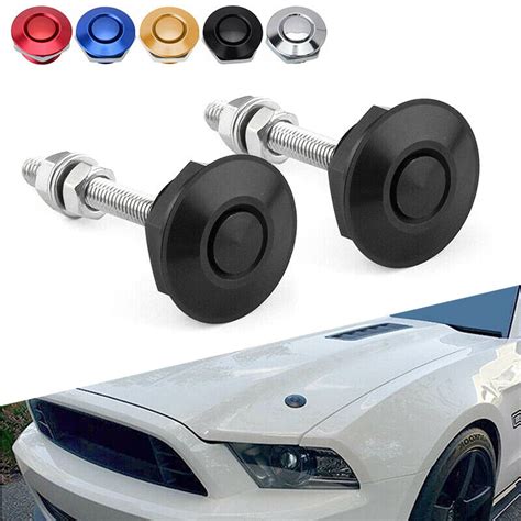 2 4 6 8 Push Button Bonnet Hood Pin Lock Clip Kit Car Quick Release Bumper Latch Ebay