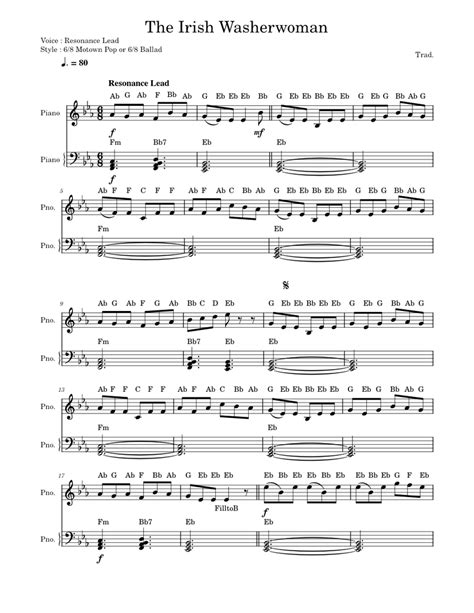 The Irish Washerwoman Grade 3 Sheet 1 Sheet Music For Piano Piano Duo