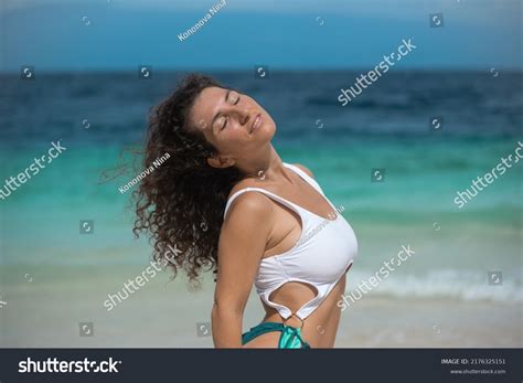 Brunette Girl Swimsuit Enjoy Sea Portrait Stock Photo 2176325151 Shutterstock