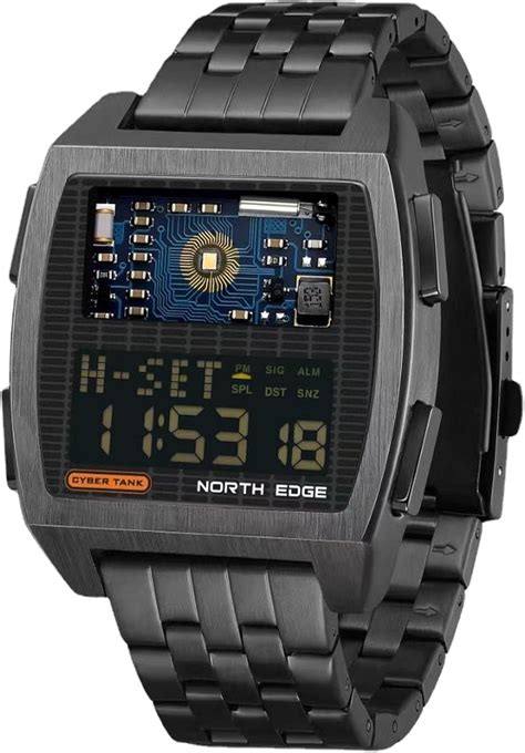 Katel Men S Digital Watch With Stainless Steel Strap M Waterproof