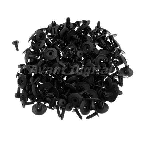 100pc Auto 6mm Hole Dia Plastic Rivets Fastener Fender Bumper Push Pin Clips Ebay