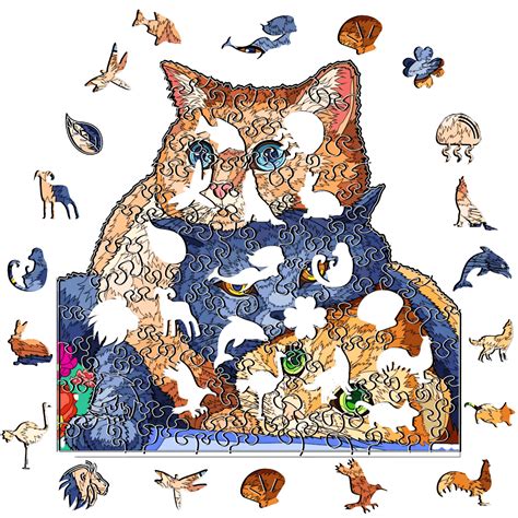 Cat Jigsaw Puzzle, Wooden Jigsaw Puzzles, Beautiful Fantasy Art ...