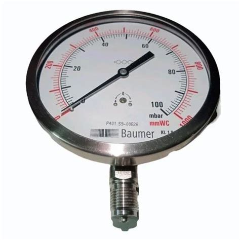 Inch Mm Baumer Afh Low Range Compact Pressure Gauge Bar At