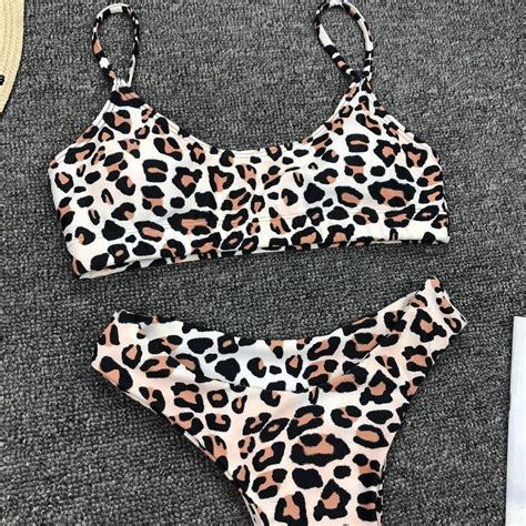 Leopard Print Push Up Bikini Uniqistic