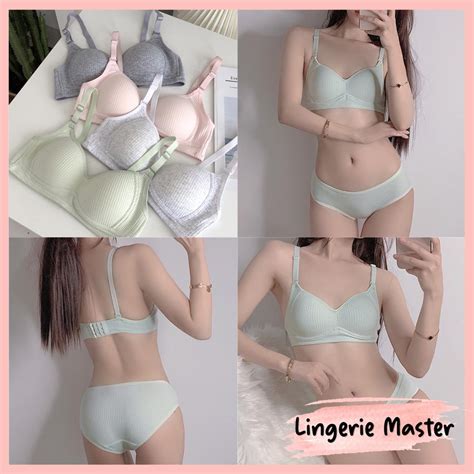 Jual LINGERIE MASTER B 34 BH Bra Motif Garis Lurus Push Up Style Senam Zumba Yoga