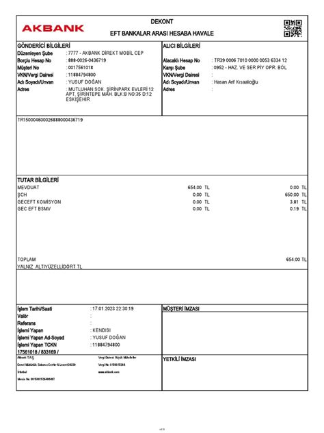 akbank dekont