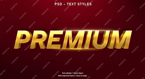 premium psd gold premium text effect template