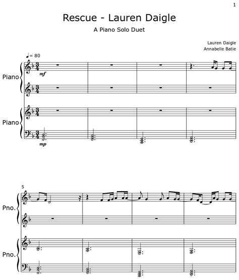 Rescue - Lauren Daigle - Sheet music for Piano