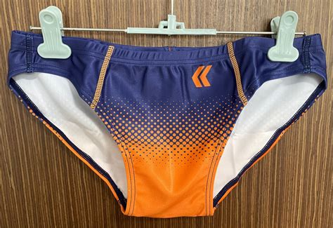 EGDE SPLASH Super Low Rise Bikini Underwear Navy X Orange XL Size Men S Fashion Bottoms New