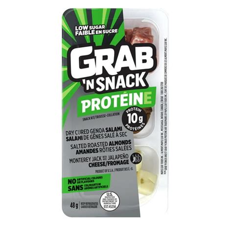 Grab N Snack Salami Almonds Monterey Jack Cheese Snack Kit 48 G