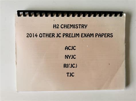 A Level H2 Chemistry Assessment Books And JC Past Exam Papers 2014