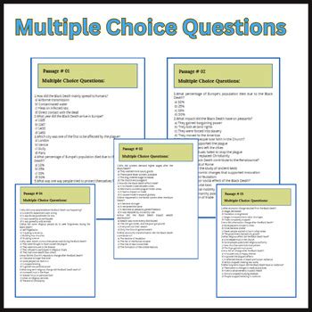 The Black Death How It Changed Europe Forever: Reading passage with ...