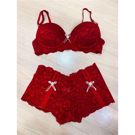 Conjunto de Lingerie calcinha e sutiã Shopee Brasil