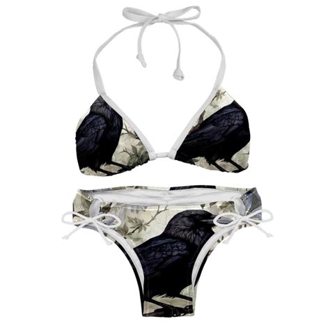 Crow Swimsuit Bikini Set With Detachable Sponge And Adjustable Strap Two Pack For Swimming Pool