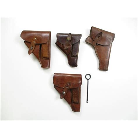 Military Type Leather Pistol Holster Lot