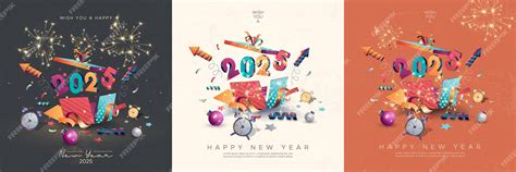 Premium Vector | Happy new year 2025 design template