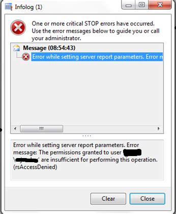 Error While Setting Server Report Parameters Error Message The