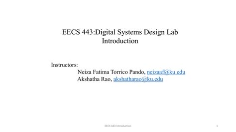 Eecs Digital Systems Design Lab Introduction