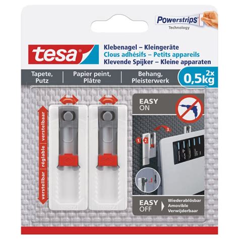 tesa Powerstrips Klebenagel für Tapete Putz 0 5 kg