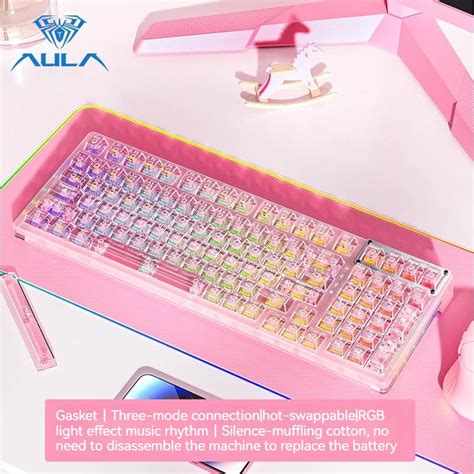 Teclado Mec Nico Sem Fio Aula Transparente Fio Bluetooth Hot Plug Esports Personalizado P