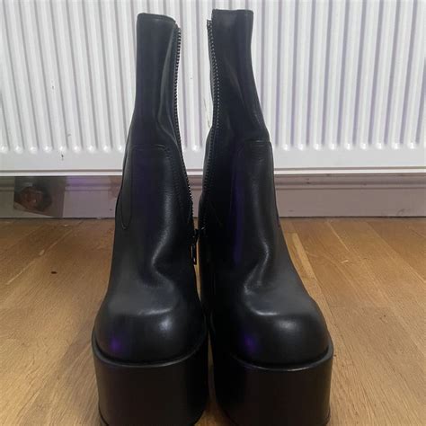Naked Wolfe Women S Black Boots Depop