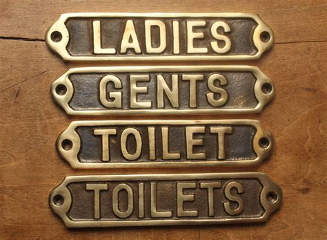 Solid Brass Toilet Door Signs Ladies Gents Toilets Toilet Wc