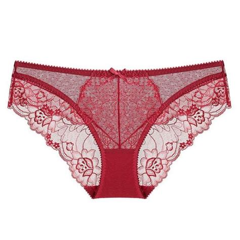 Ensemble Lingerie Femme Taille Basse Dentelle Sexy Ultra Fine Respirante Confortable Rouge