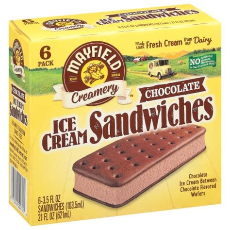 Mayfield Creamery® Chocolate Multipack Ice Cream Sandwiches 6 Pk 3 5