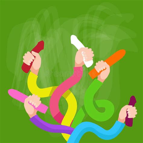 Handgriff Erwachsener Sexshop Spielt Dildo Penis Vektor Abbildung