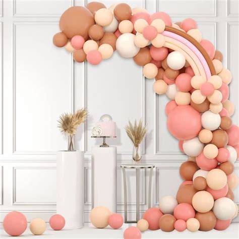 Arche Ballon Boh Me Arc En Ciel Beige Nude Rose Marron Kit Arche