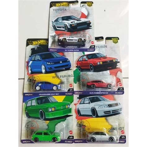 Hot Wheels Premium World Tour Toyota Supra Alfa Romeo Gtv Volkswagen Golf Mk Volkswagen