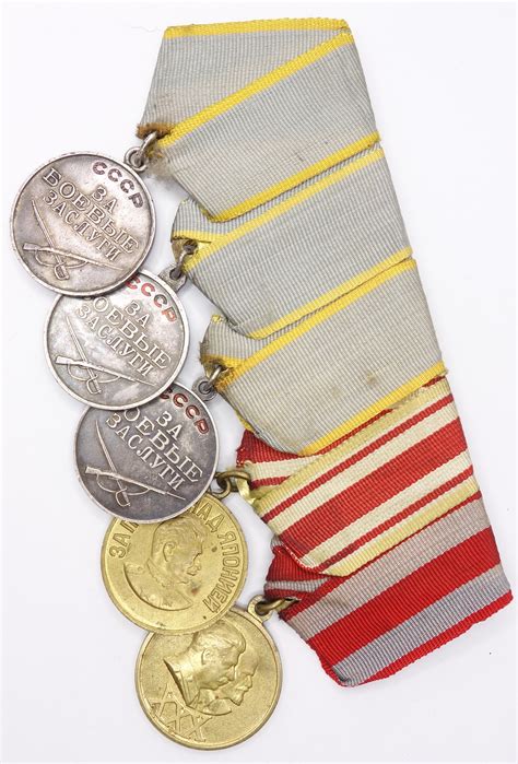 Group Of Soviet Medals 3x Medal For Combat Merit Victory Over Japan