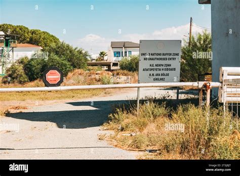 A Sign Reads United Nations Buffer Zone No Unauthorised Entry At