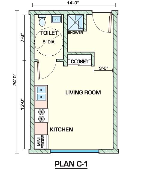 Creative Small Studio Apartment Floor Plans And Designs - HomesCorner.Com