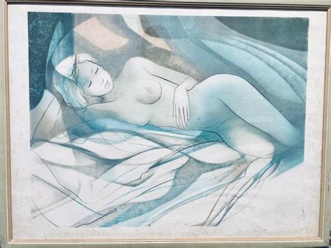 Jean Baptiste Valadié Nude Woman 1950s Lithograph for sale at Pamono