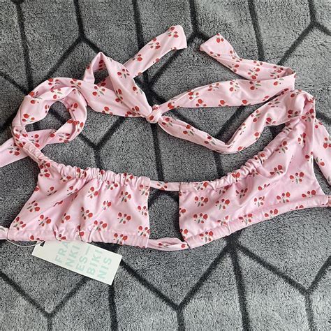 Frankies Bikini Pink Willow Ruched Bikini Top Depop