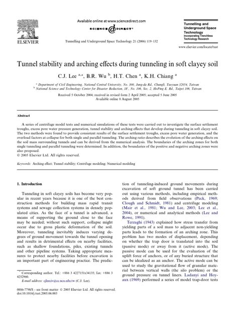 Arching Of Soil Pdf Soil Mechanics Tunnel