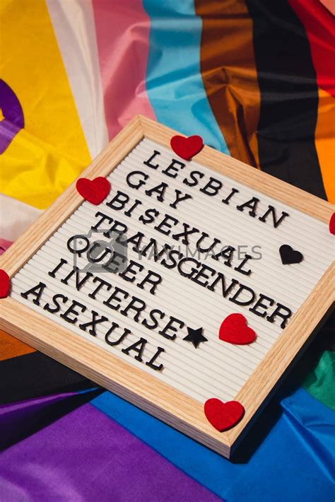 LGBTQIA Description Frame On Rainbow LGBTQIA Flag Made From Silk Material LESBIAN GAY